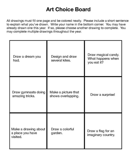 Art Choice Board